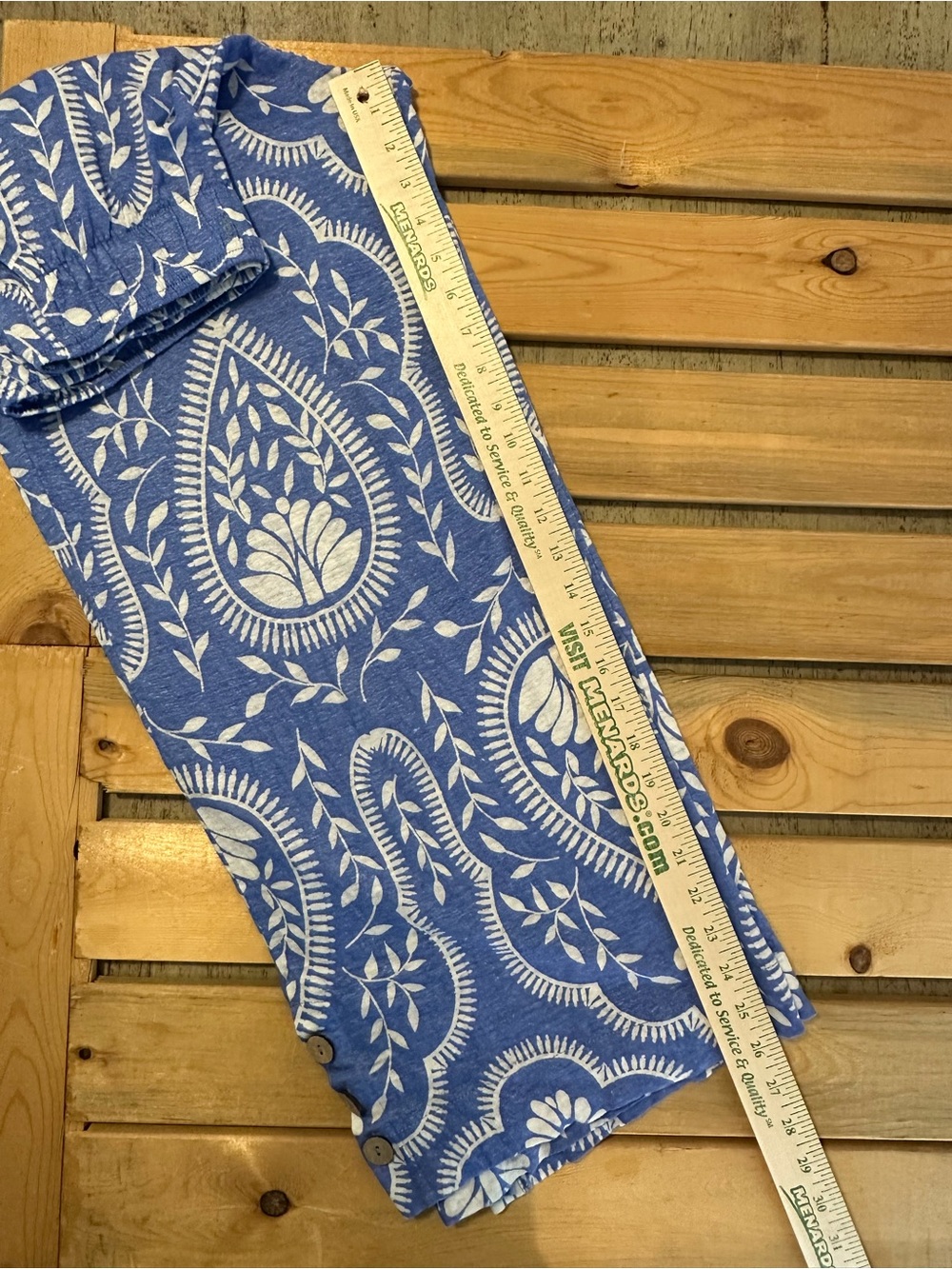 Joie 100% Linen 2-Piece Matching Set vibrant blue & white paisley block print SM - Picture 10 of 12